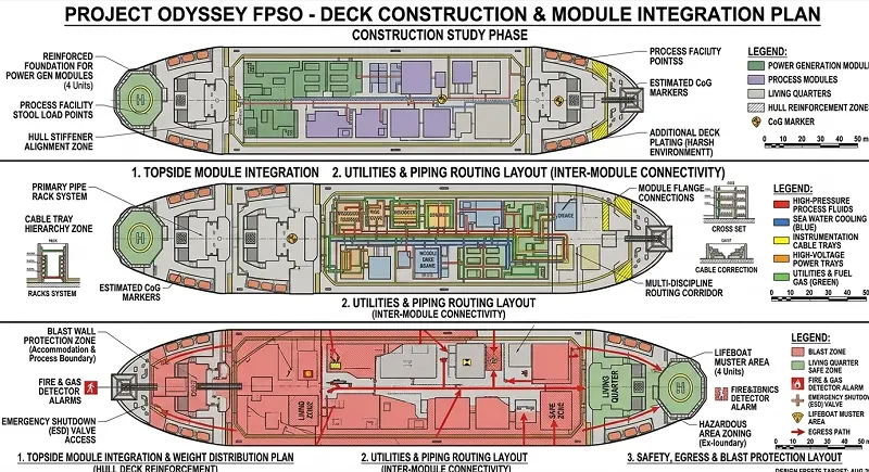 FPSO Deck Construction 3D drawing